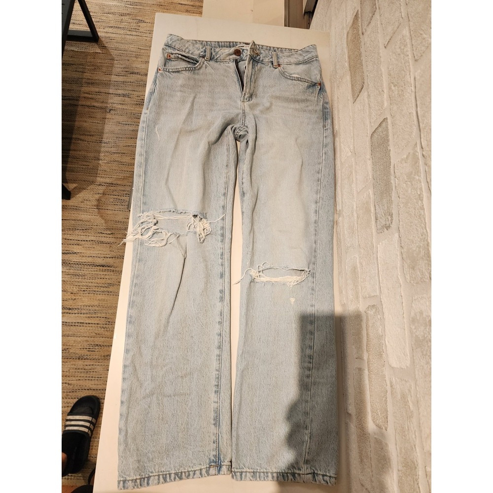 GARAGE DENIM DISTRESSED  STRAIGHT LEG HIGH RISE JEANS WOMENS SZ 26